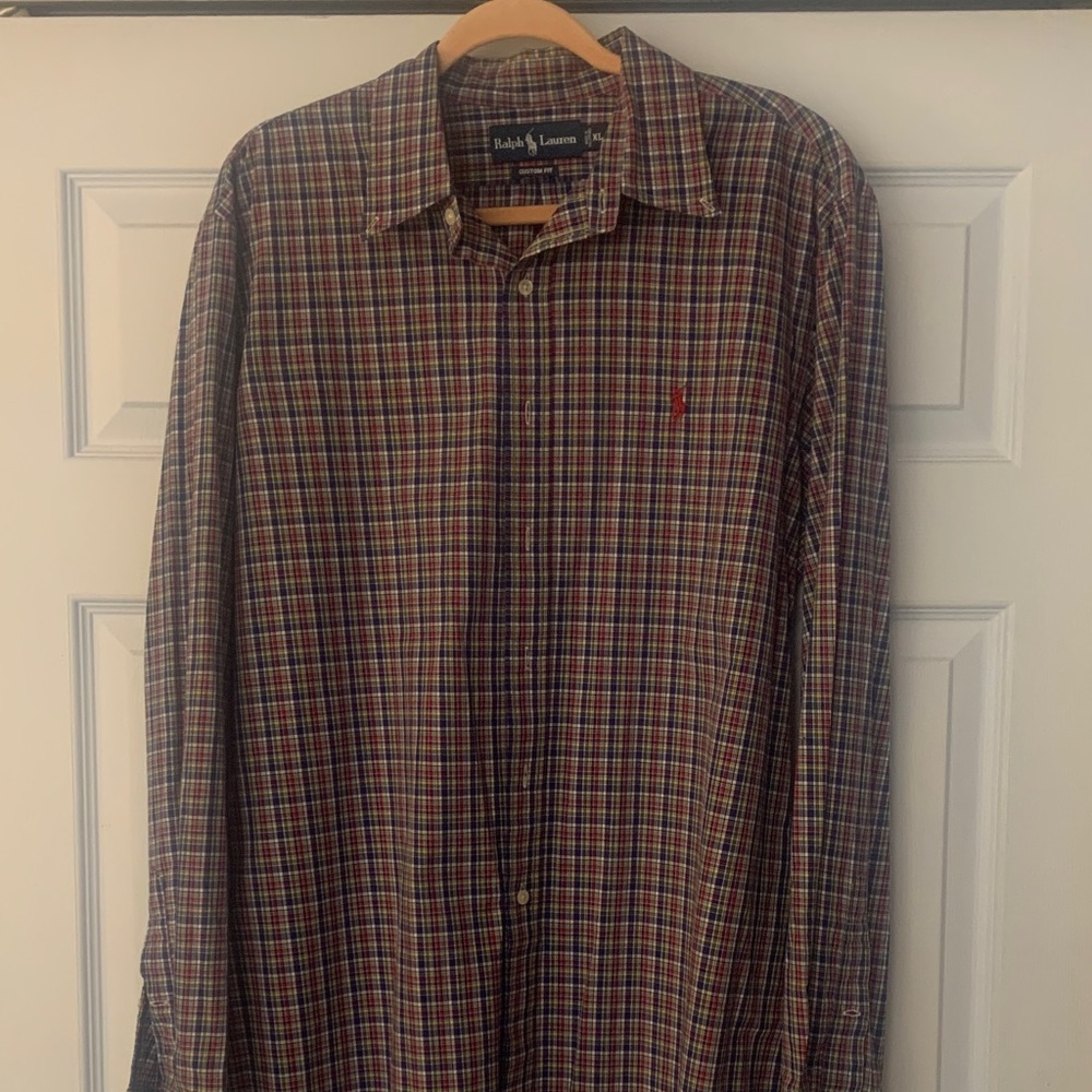 Ralph Lauren Men's Checkered Shirt - Red and Blue